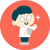 メガネがキラリと光る男性のかわいいイラスト