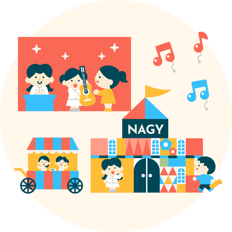 楽器レッスン、イベントのかわいいイラスト