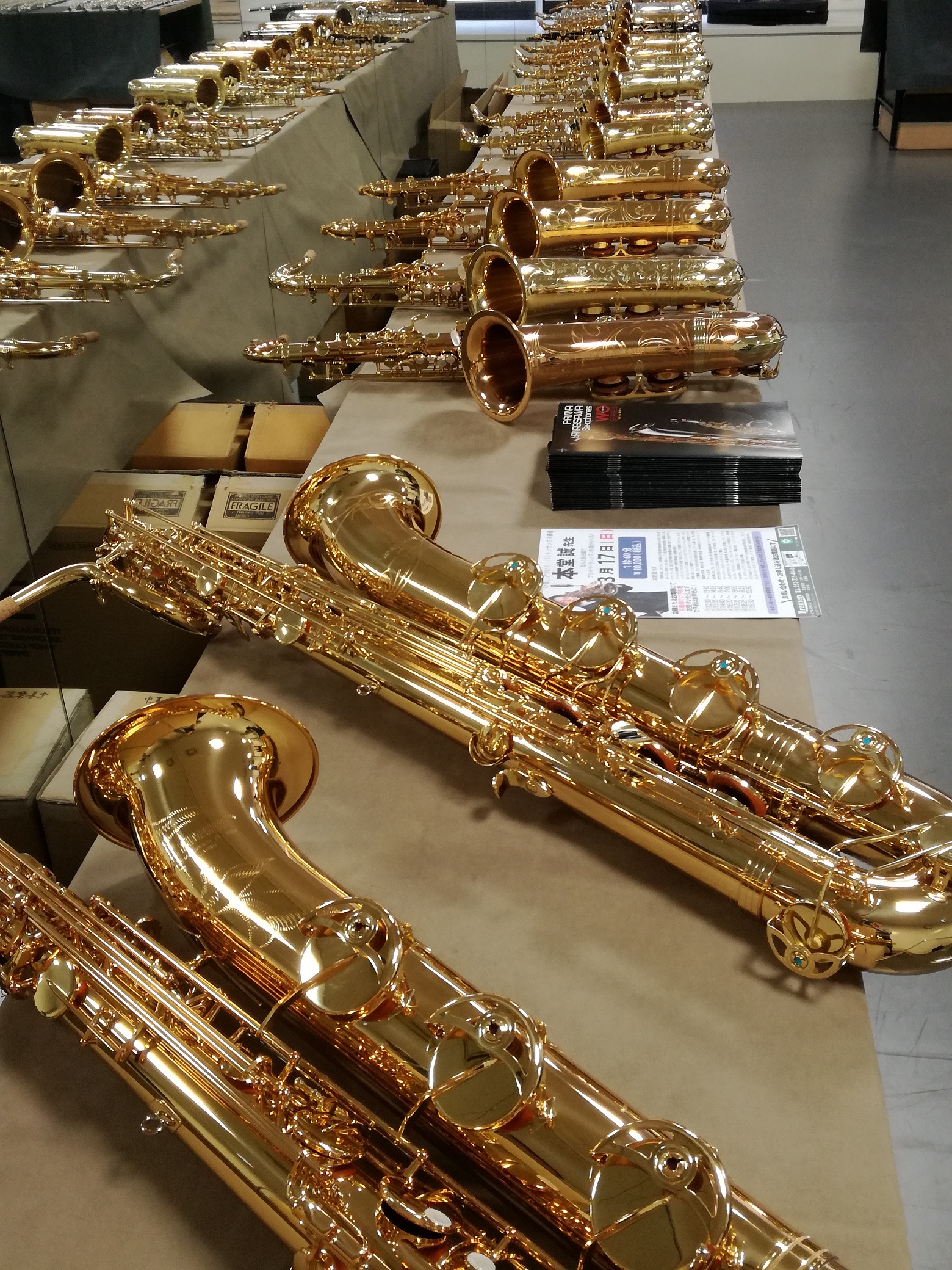 サックスの販売会試奏会を開催中です♪詳細はスタッフまで♪