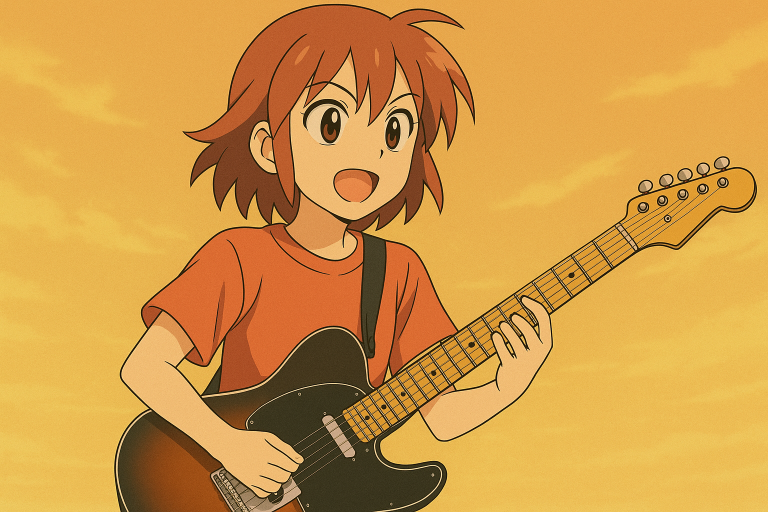 アニメキャラクターの使用ギターをチェック！